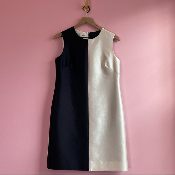 Teri Jon by Rickie Freeman Silk Colorblock Sheath Dress, 6 - Picture 9 of 10